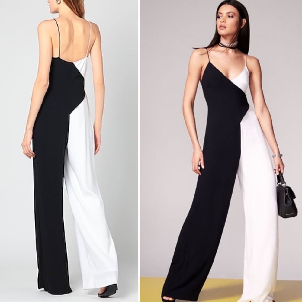 Cushnie Et Ochs Colorblock Jumpsuit Wide Leg Sleeveless White/Black Size 4 - Picture 2 of 14